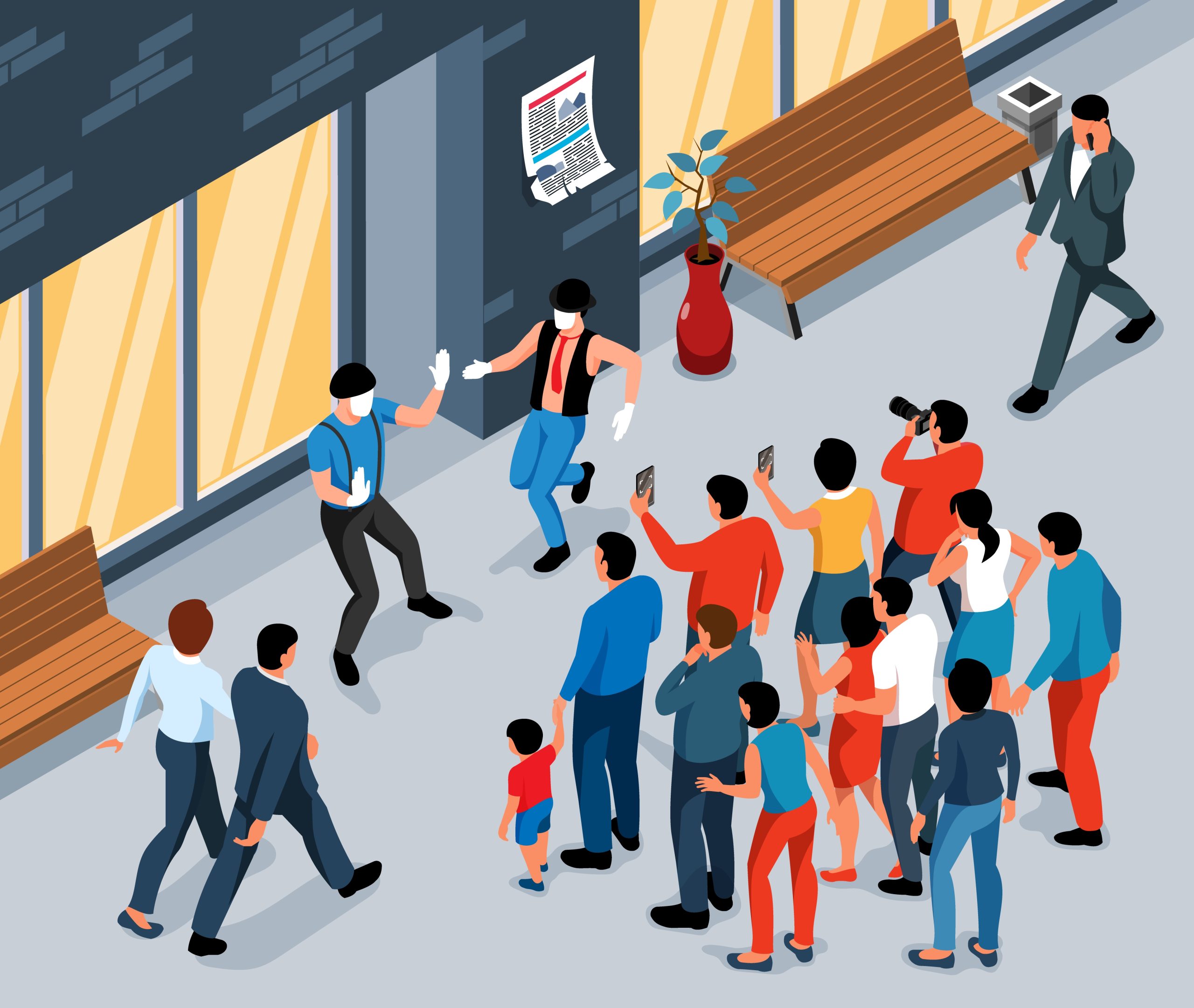 Photo lllustrating crowd control techniques